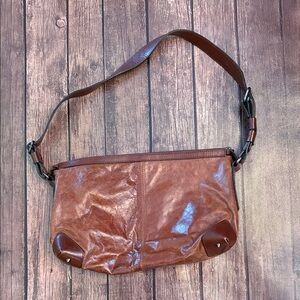 Gianni Conti Brown Leather Shoulder Bag